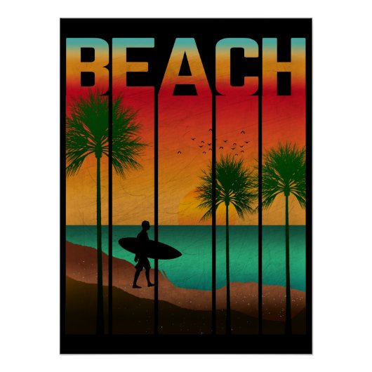 Poster Plage Été Tropical (Devant)