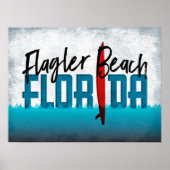 Poster Plage Flagler Floride Surf Surf (Devant)