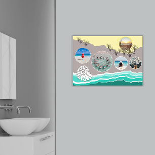 Poster Plage Fun 5 Photo Collage