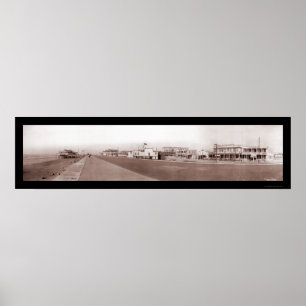 Poster Plage Galveston, photo 1910 de TX