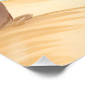 Poster Plage hawaïenne | Aquarelle tropicale des palmiers (Coin)