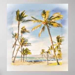 Poster Plage hawaïenne vintage de PixDezines