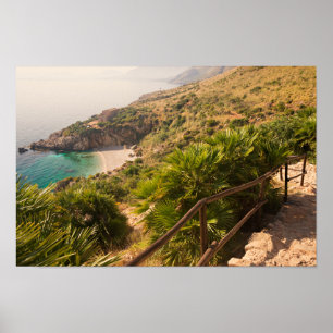 Poster Plage isolée à Lo Zingaro, Sicile