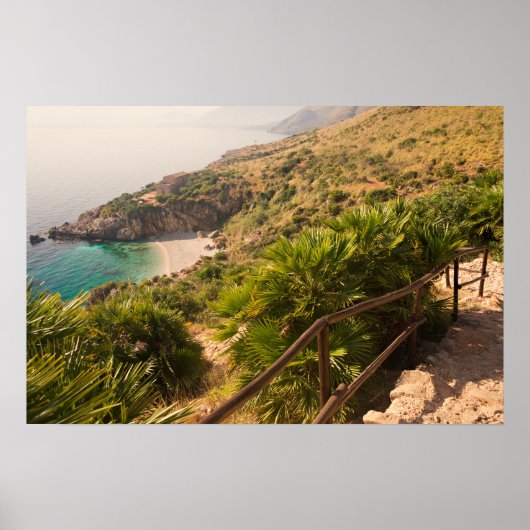 Poster Plage isolée à Lo Zingaro, Sicile (Devant)