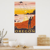 Poster Plage & Kites - Florence, Oregon (Cuisine)