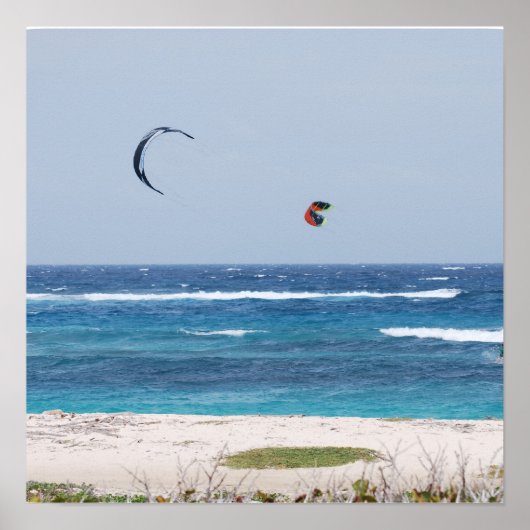 Poster Plage Kitesurf (Devant)