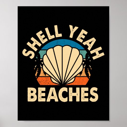 Poster Plage Lover Shell Ouais Plages Vacances d'été Mer (Devant)