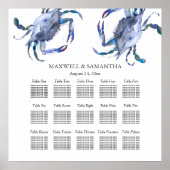 Poster Plage Mariage Carte de siège imprimable (Devant)