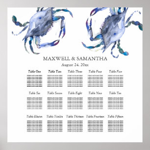 Poster Plage Mariage Carte de siège imprimable