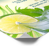 Poster Plage Mariage Mojito Vin Palm Open Bar Menu (Coin)