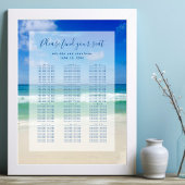 Poster Plage Mariage Océan Photo 12 Table Seating Chart