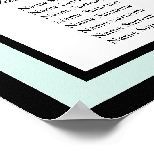 Poster Plage Mariage Palm Tree Table Plan de siège Imprim (Coin)