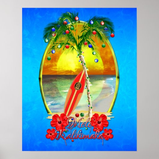 Poster Plage Mele Kalikimaka (Devant)