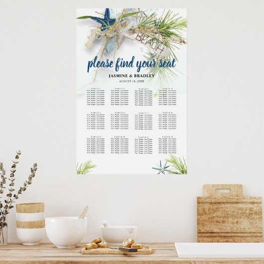 Poster Plage moderne Plan Tropical Table Plan Plage (Cuisine)