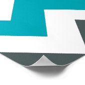 Poster Plage nautique thème Chevron Ancres Starfish (Coin)