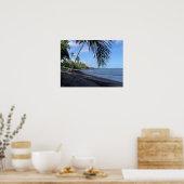 Poster Plage noire tropicale d'Hawaii (Cuisine)