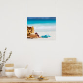 Poster Plage océanique (Cuisine)