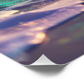 Poster Plage océanique avec étoile de mer violette (Coin)