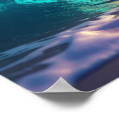 Poster Plage océanique avec étoile de mer violette (Coin)