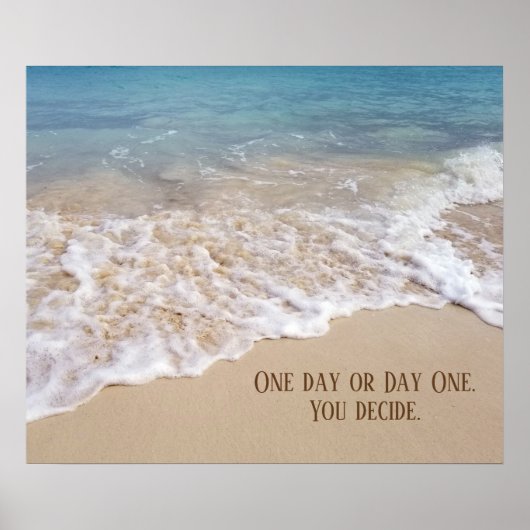 Poster plage océanique avec une citation inspirante (Devant)