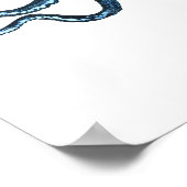 Poster Plage océanique de la mer d'Octopus kraken mer côt (Coin)