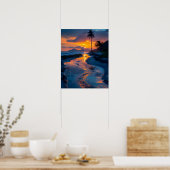 Poster Plage paisible au coucher du soleil (Cuisine)