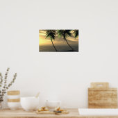 Poster Plage Palm Sunset Print (Cuisine)