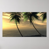 Poster Plage Palm Sunset Print (Devant)