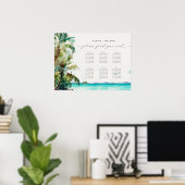 Poster Plage Palm Trees Mariage Bienvenue Carte de siège (Bureau à domicile)