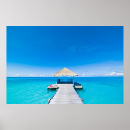 Poster Plage Paradise | Station tropicale, Maldives (Devant)