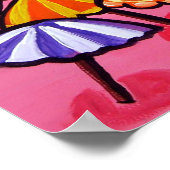 Poster Plage Parasols Bateaux à voile Fun Art folklorique (Coin)