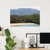 Poster Plage peu fréquentée, Kauai, Hawaii (Bureau à domicile)