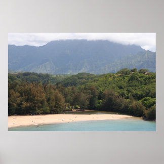 Poster Plage peu fréquentée, Kauai, Hawaii