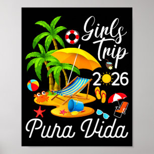 Poster Plage pura vida costa rica été tropical filles