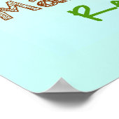 Poster Plage Règles amusant Coloré Typographie Nautique (Coin)