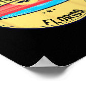 Poster Plage Rétro Grayton Beach Floride Surf (Coin)