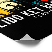 Poster Plage Retro Lido Key Floride Design Fo Surfboarder (Coin)