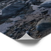 Poster - plage rocheuse au coucher du soleil (Coin)