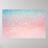 Poster Plage rose et vague (Devant)