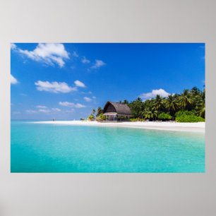 Poster Plage sablonneuse tropicale de Chambre