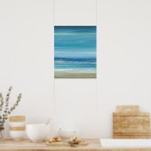 Poster Plage Sea Blue | Aquarelle Abstraite Ocean Waves (Cuisine)