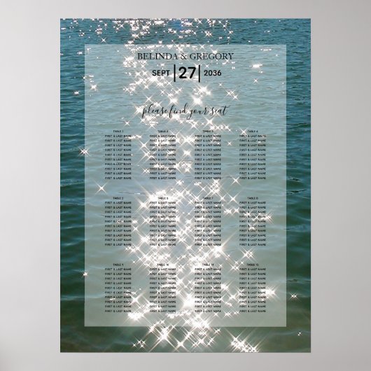 Poster Plage Sea Water Sparkles Mariage Sein Chart (Devant)