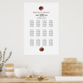 Poster Plage Seashell Clams Mariage - Carte de siège (Cuisine)