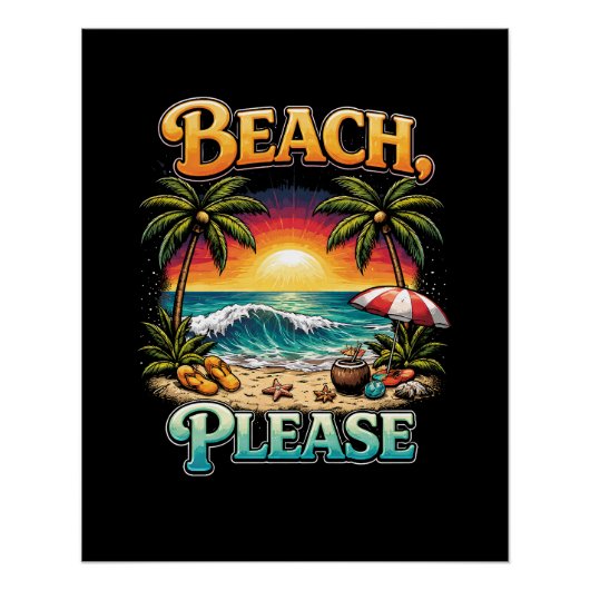 Poster Plage, s'il vous plaît (Devant)