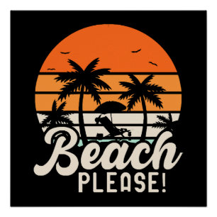 Poster Plage S'il Vous Plaît