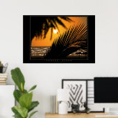 Poster Plage Sunset (Bureau à domicile)