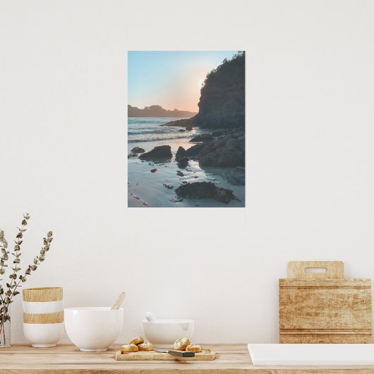 Poster Plage Sunset Mendocino (Cuisine)