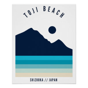 Poster Plage Toji Shizuoka Japon Rétro Vintage