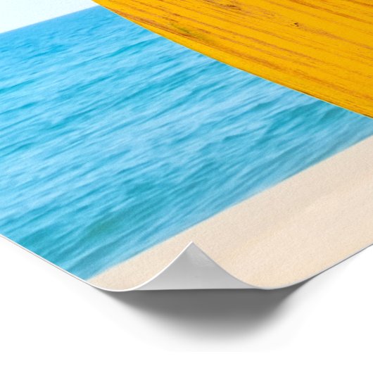 Poster Plage Tropical Surfboard (Coin)