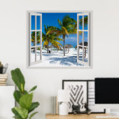 Poster Plage tropicale (Bureau à domicile)